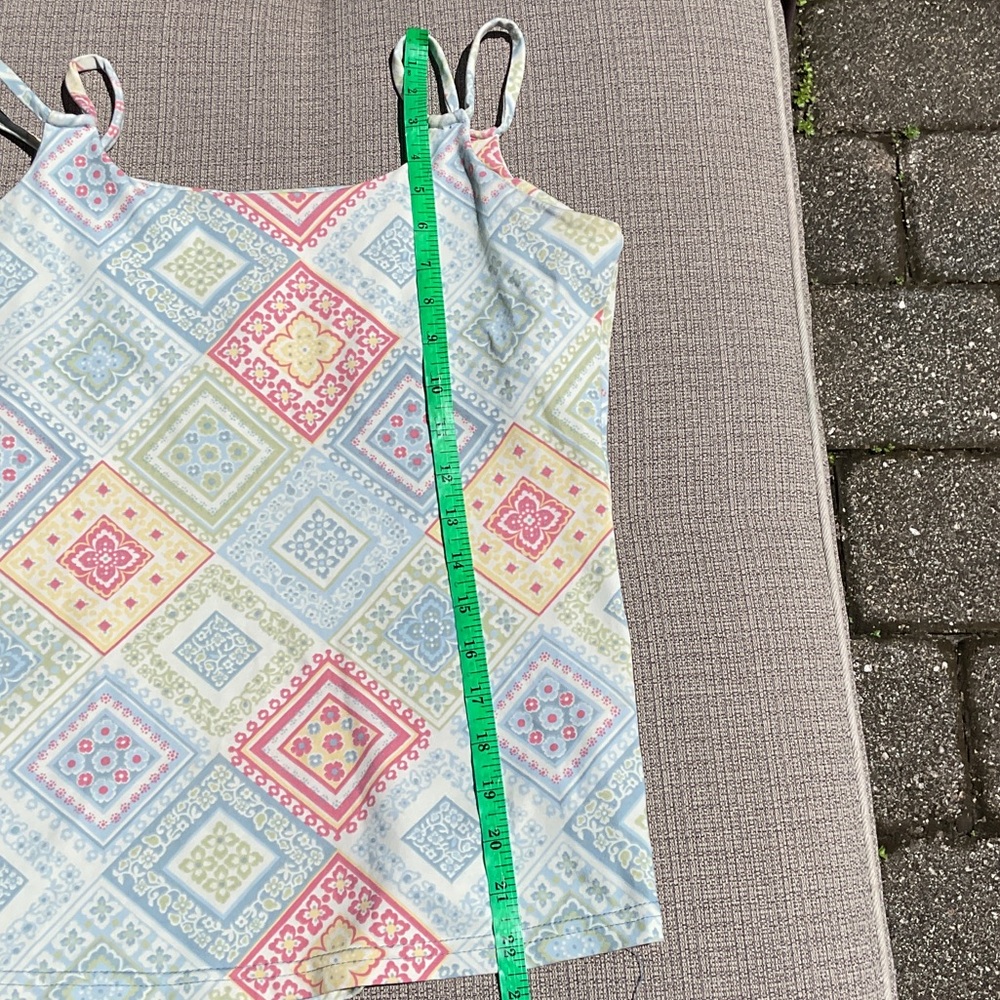 Prana Patterned Spaghetti Strap Top, Size Medium - image 6